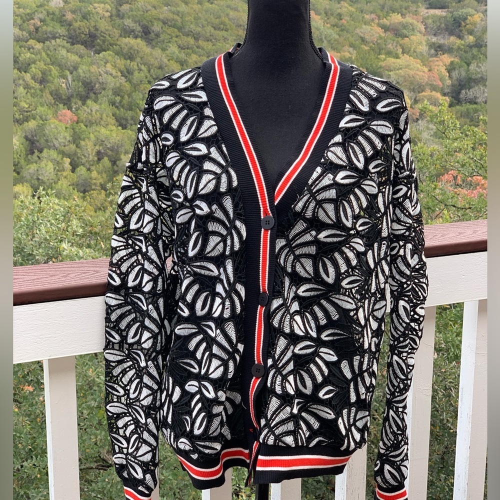 Dolce Cabo Floral Cutout Pattern Cardigan